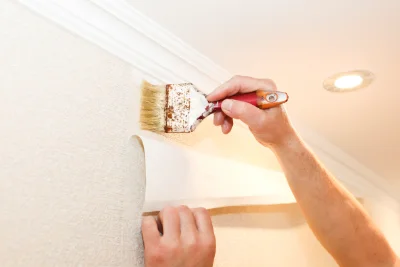 Pose de papier peint à Moiry — revêtements muraux et toiles de verre